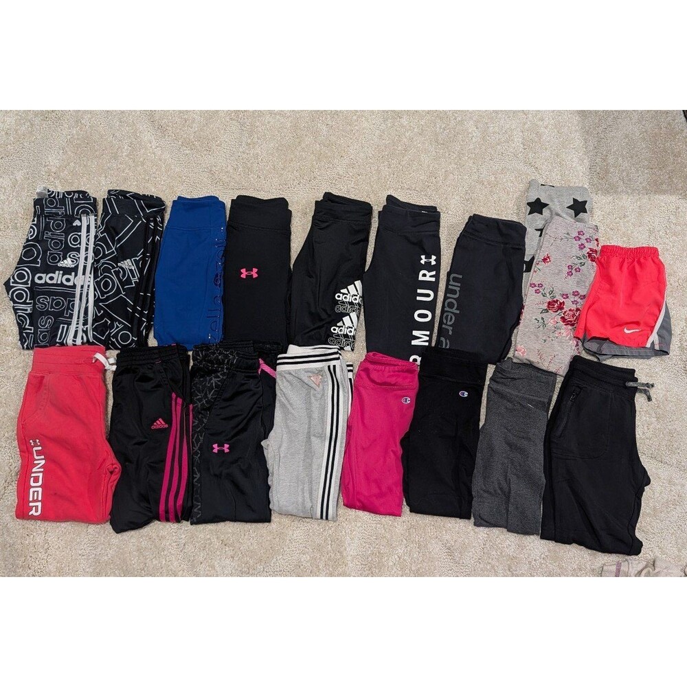 Girls Athletic Leggings/Sweatpants Bundle UA Adidas Champion Zella Athleta Sz S